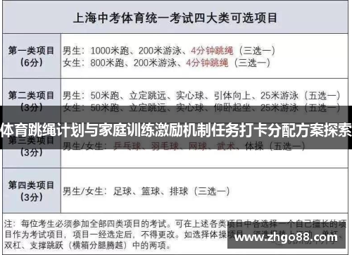 体育跳绳计划与家庭训练激励机制任务打卡分配方案探索